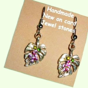 NEW Hawaiian Monstera Leaf Earrings